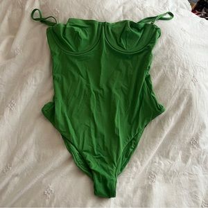WeWoreWhat Green Bustier One Piece Swimsuit